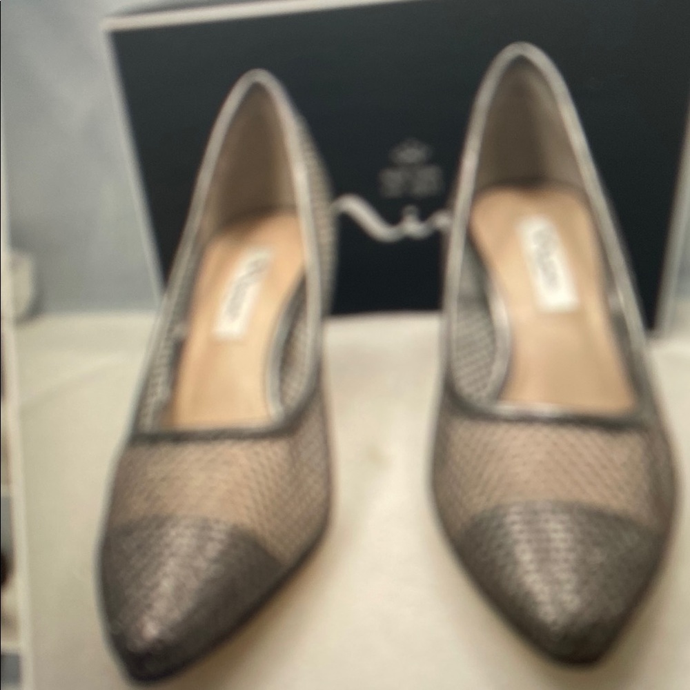 Black Mesh Pointed Heels